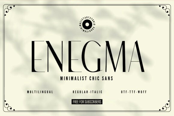 Enegma: A Minimalist Sans Serif Font for Editorial Design