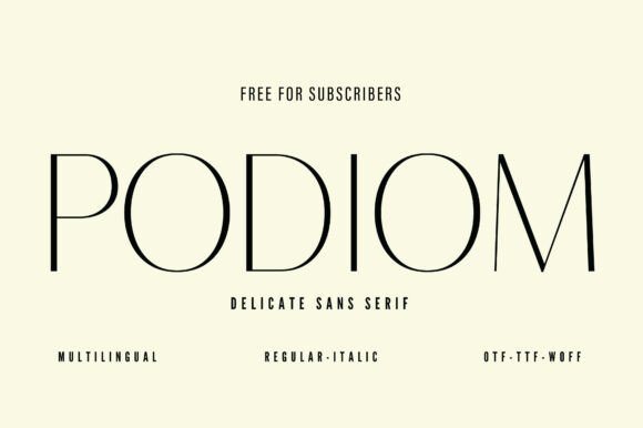 Podiom Typeface for Elegant Editorial Design